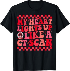 MRI Tech Technology My Heart Lights Up Like a CT Scan T-Shirt - T-Shirt | Black