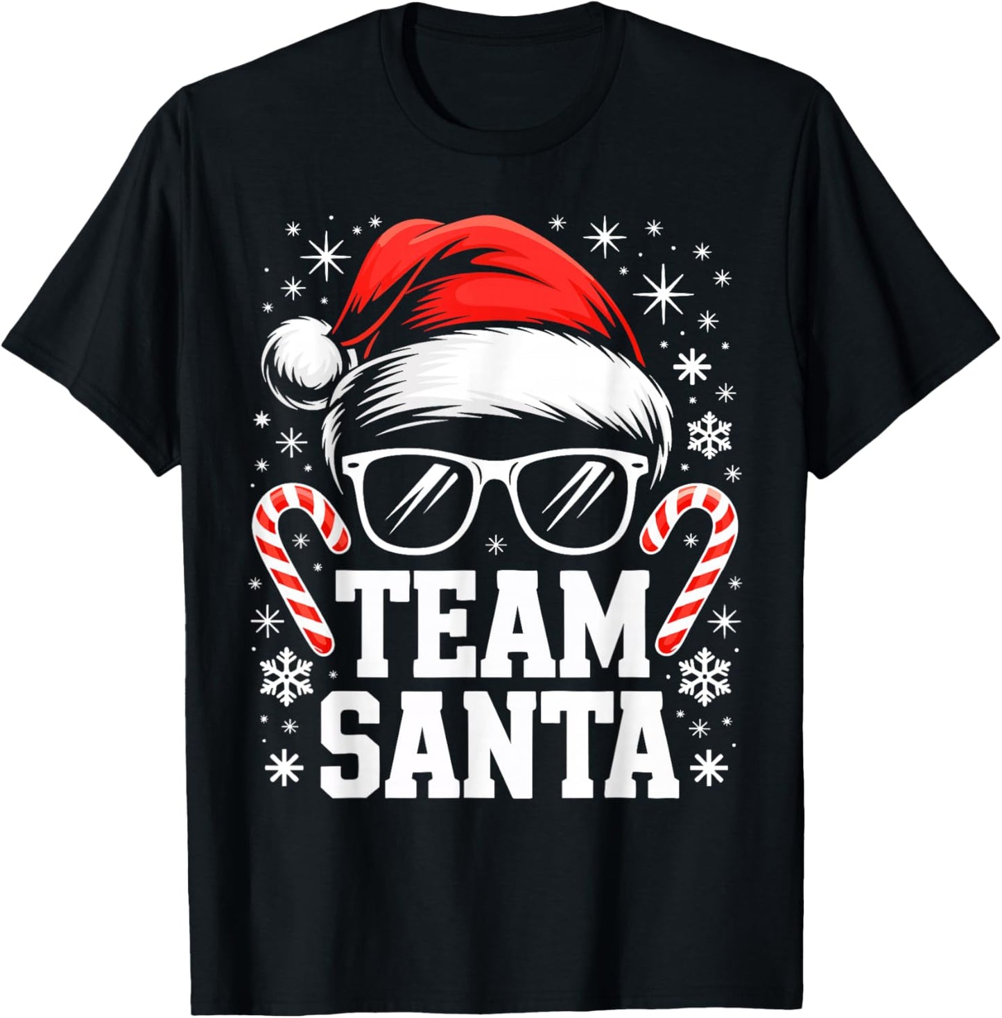 Team Santa Shirt Adult Kids Christmas Santa Squad Costume T-Shirt - T-Shirt | Black