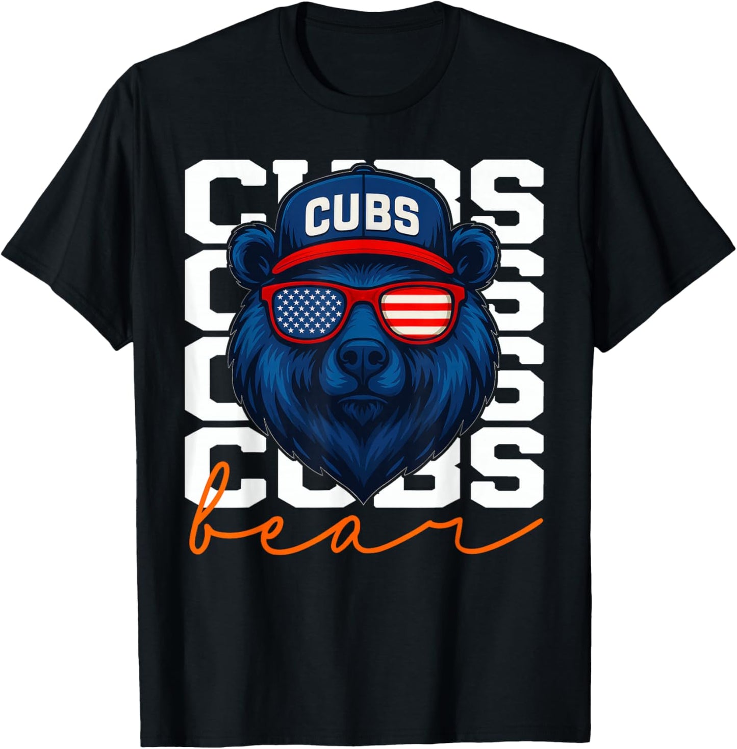 Vintage Cubs Name Personalized Retro Women Kid T-Shirt - T-Shirt | Black