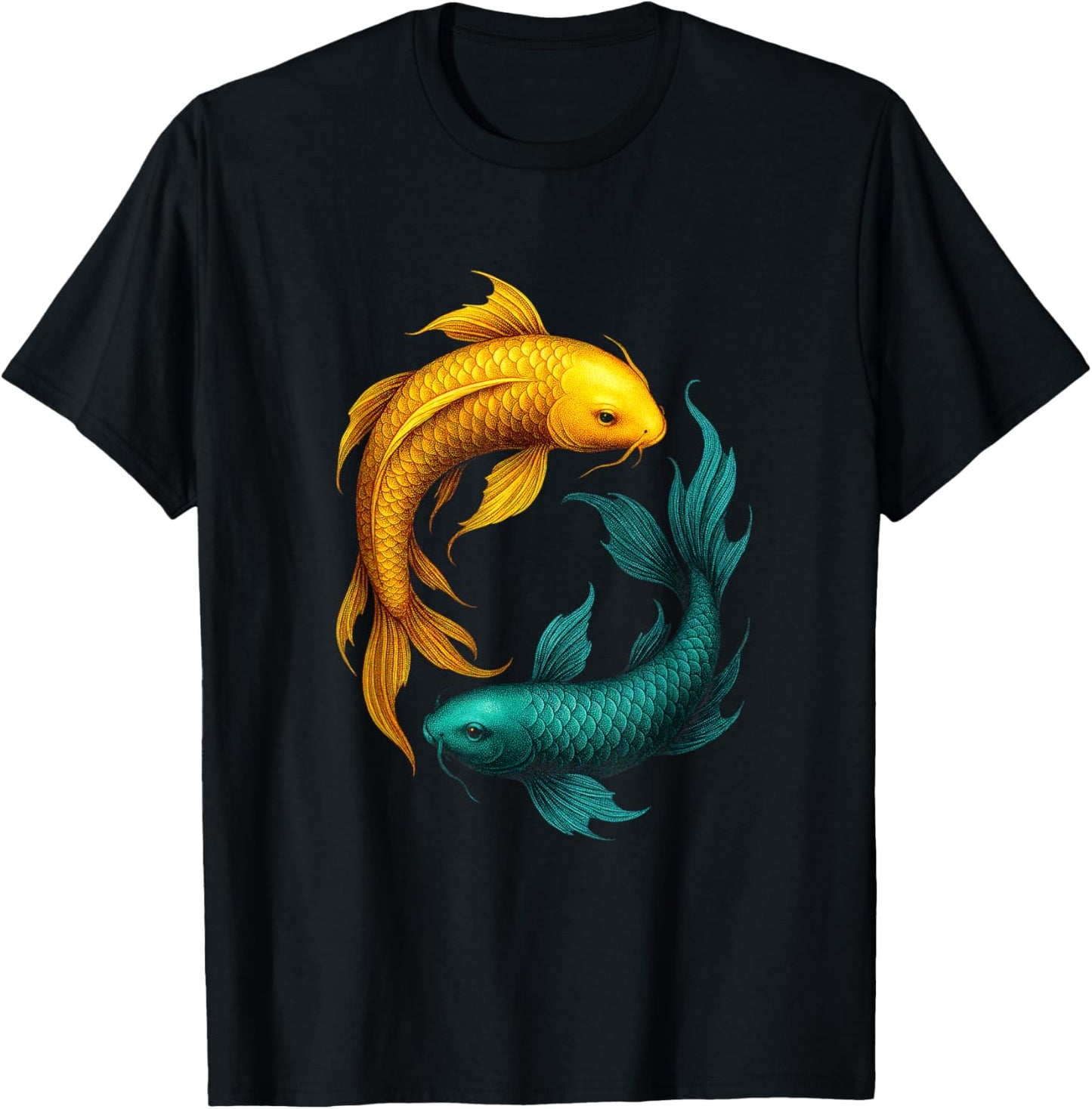 Yin Yang Koi Fish - Japanese T-Shirt - T-Shirt | Black
