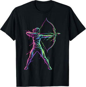 Archery Player Women Kids Girls T-Shirt - T-Shirt | Black