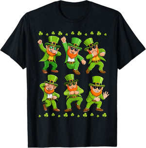 Dancing Leprechauns St Patrick's Day Boys Girls Men Dabbing T-Shirt - T-Shirt | Black