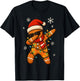 Dabbing Gingerbread Christmas Light Funny Xmas Dab Men Boys T-Shirt - T-Shirt | Black