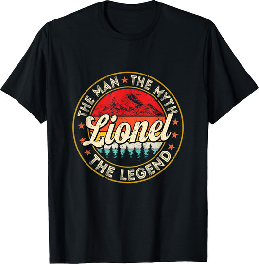 Lionel The Man The Myth The Legend Personalized Name T-Shirt - T-Shirt | Black