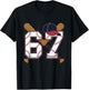 Baseball Number 67 Player Or 67th Birthday T-Shirt - T-Shirt | Black