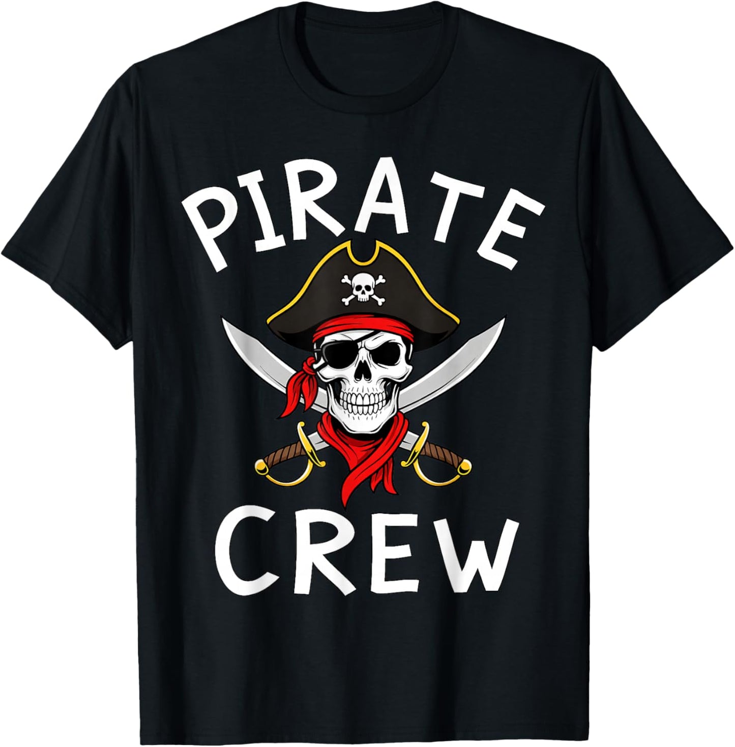 Kids Boys Pirate Crew Birthday Party Supplies Group Matching T-Shirt - T-Shirt | Black