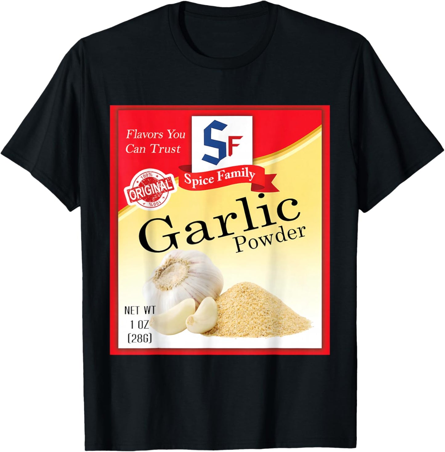 Garlic Powder Spice Group Costume Family Matching Halloween T-Shirt - T-Shirt | Black