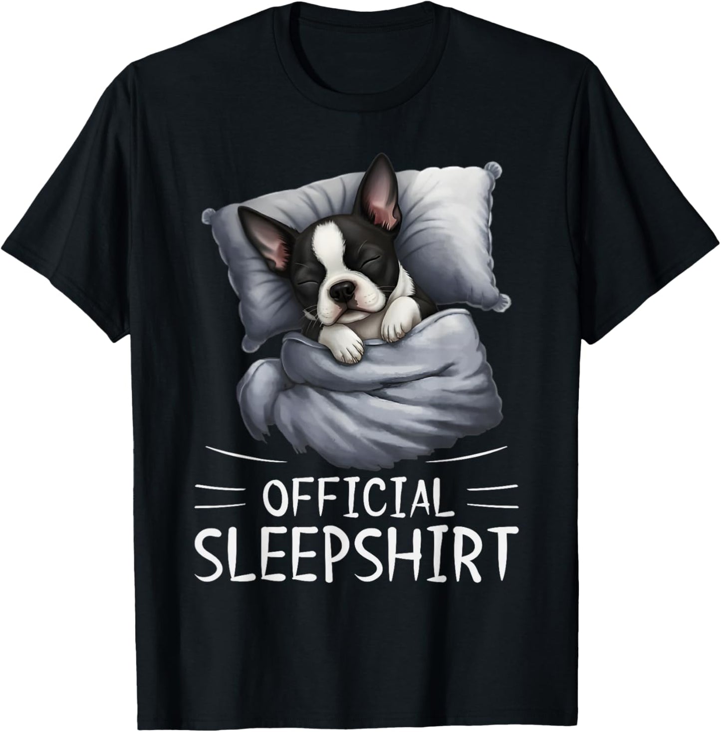 Boston Terrier Dog Official Sleepshirt Pajamas Nightgown T-Shirt - T-Shirt | Black