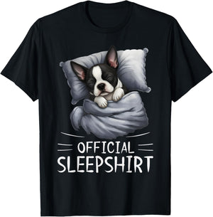 Boston Terrier Dog Official Sleepshirt Pajamas Nightgown T-Shirt - T-Shirt | Black