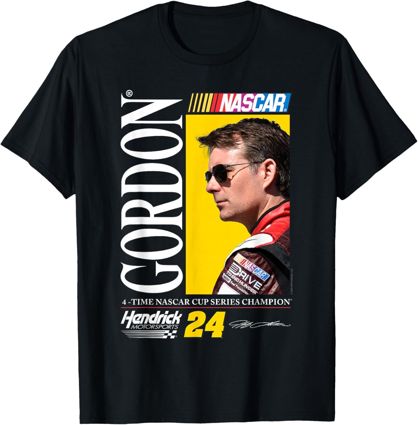 Hendrick Motorsports Jeff Gordon 4 Time Champion Poster T-Shirt - T-Shirt | Black