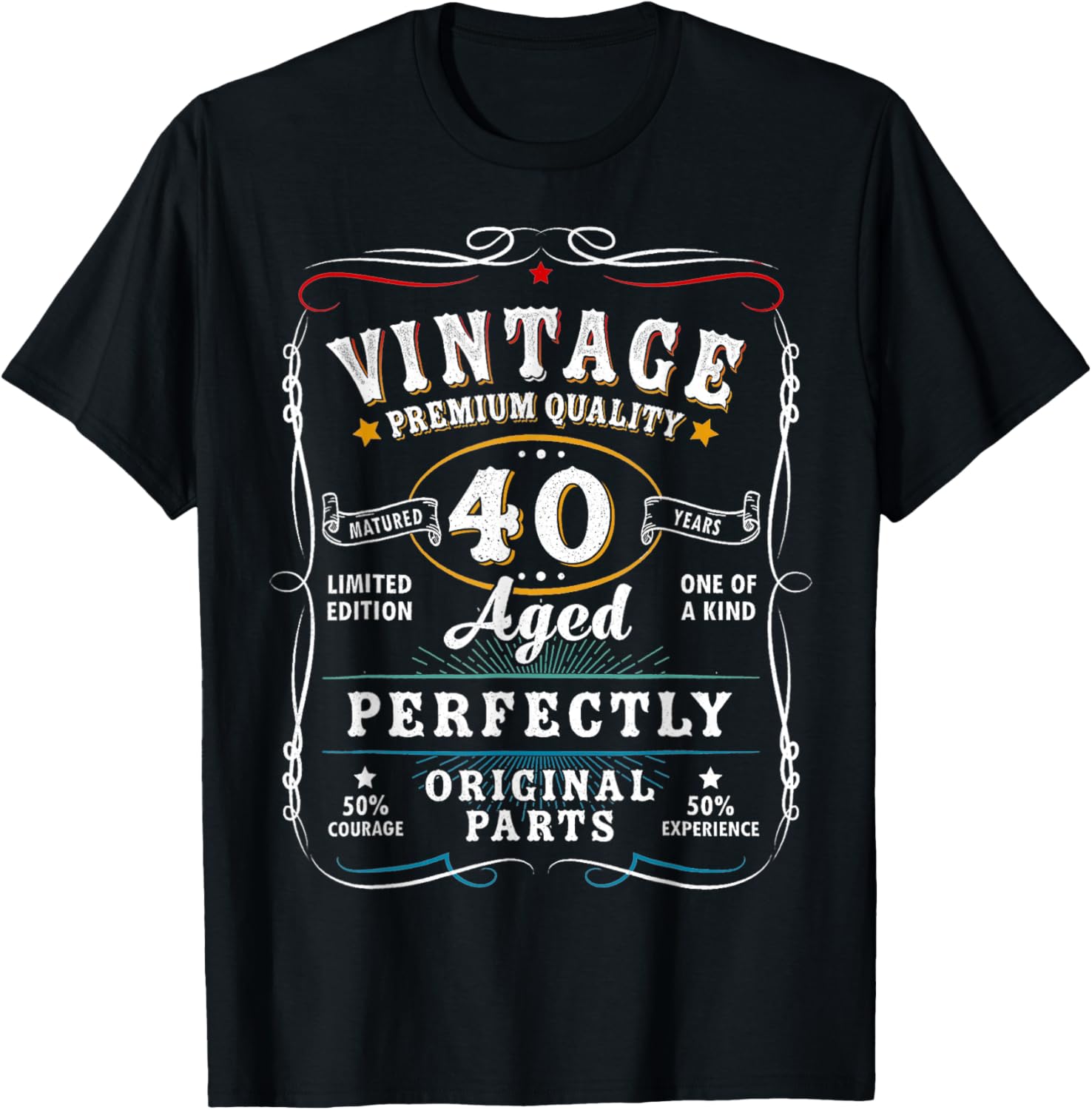 40 Year Old Gifts Limited Edition Men Vintage 40th Birthday T-Shirt - T-Shirt | Black