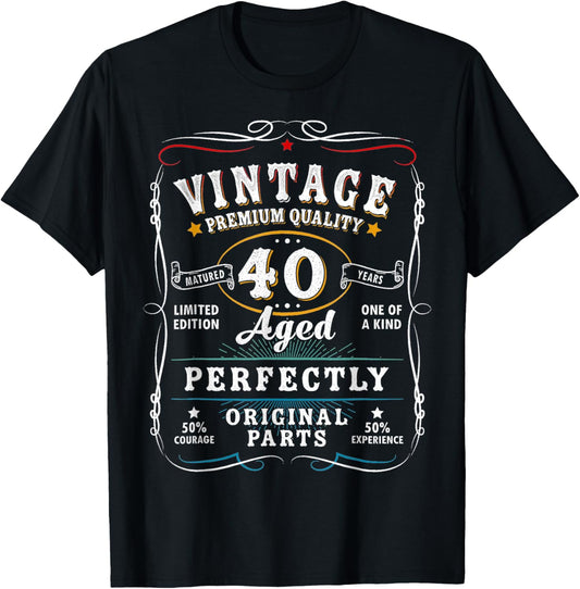 40 Year Old Gifts Limited Edition Men Vintage 40th Birthday T-Shirt - T-Shirt | Black