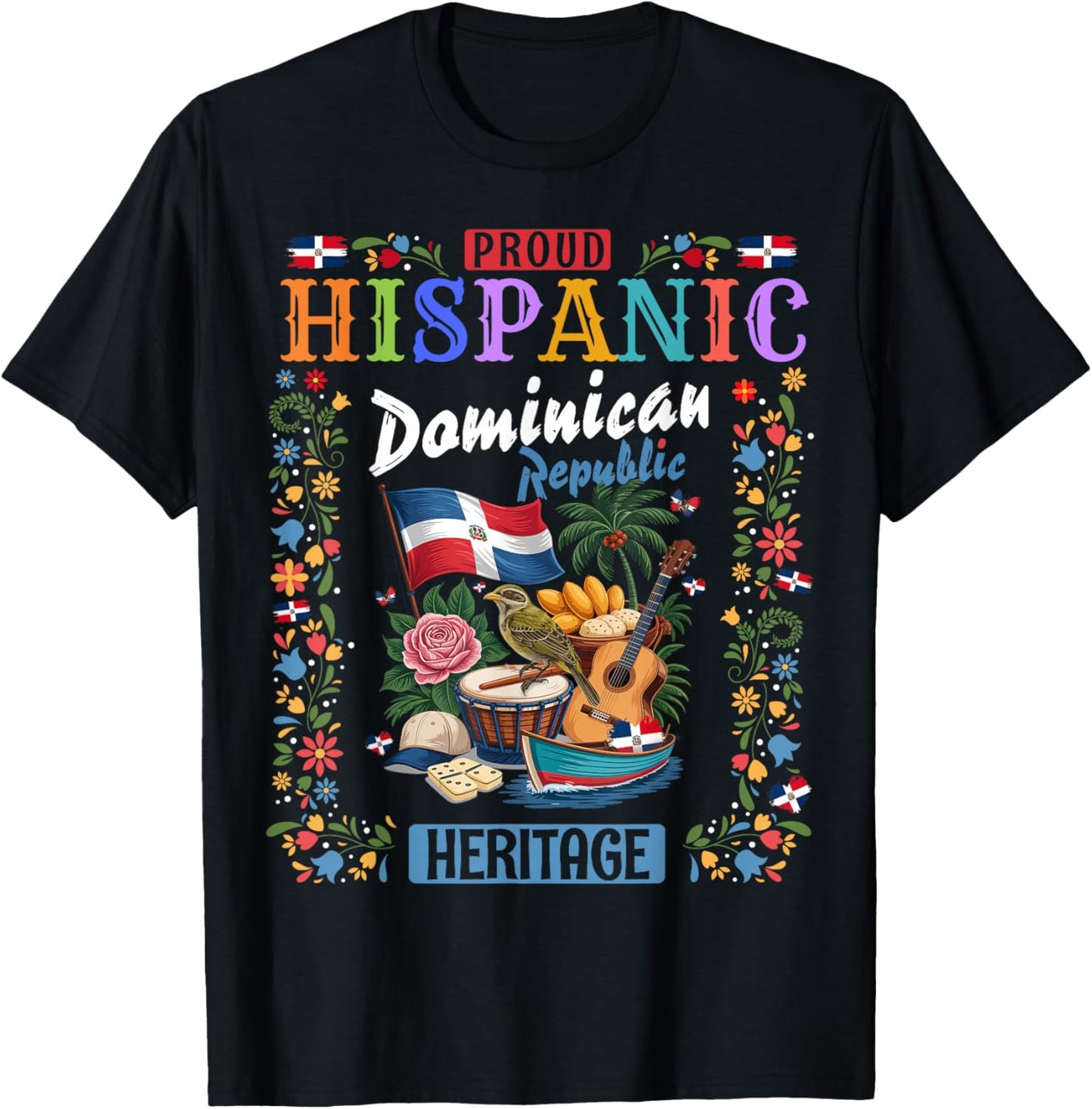 Dominican Republic Culture Outfit Idea for Kids Dominicana T-Shirt - T-Shirt | Black