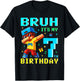 7 Year Old Birthday Boy Bruh It's My 7th Birthday Game Pixel T-Shirt - T-Shirt | Black