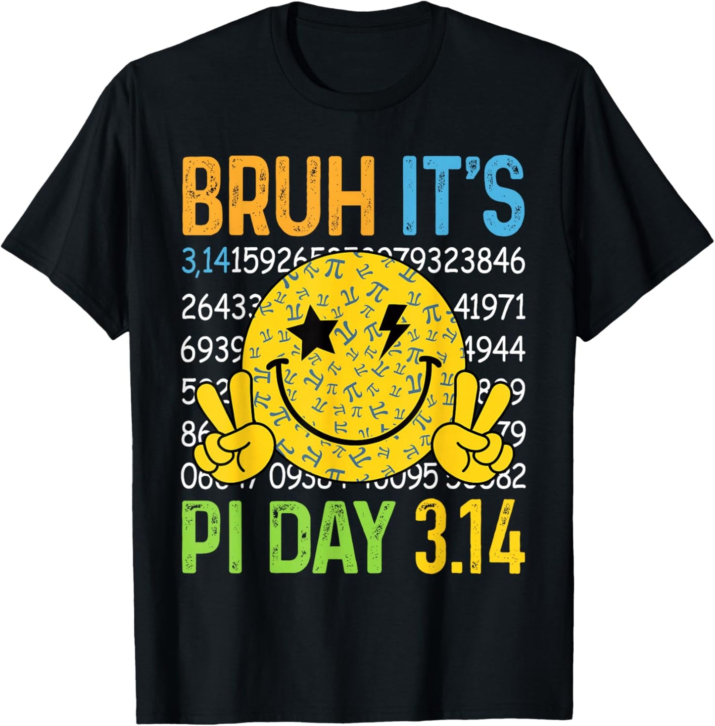 Bruh It's Pi Day Funny Math Coach Teacher Pi Day Boys Girls T-Shirt - T-Shirt | Black
