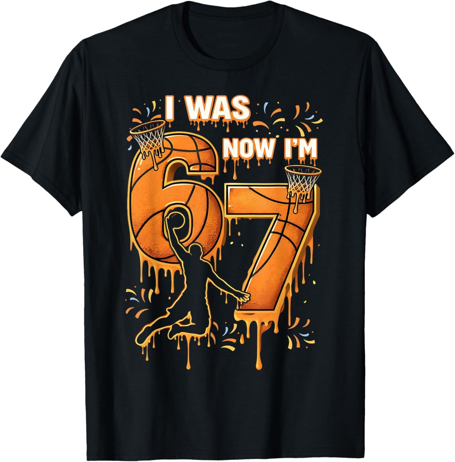 I was 6 Now I'm 7 Basketball Birthday Boy Gift Boys Kids T-Shirt - T-Shirt | Black