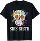 SEIS Siete Mexican Los Muertos Calaveras Sugar Skull 67 Boys T-Shirt - T-Shirt | Black