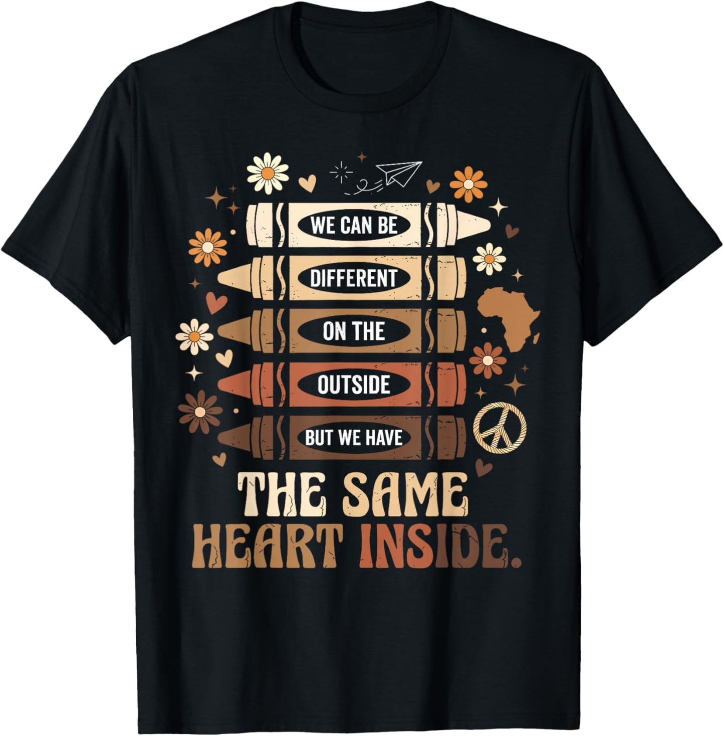 Black History Month We Have Same Heart Inside Teacher Kids T-Shirt - T-Shirt | Black