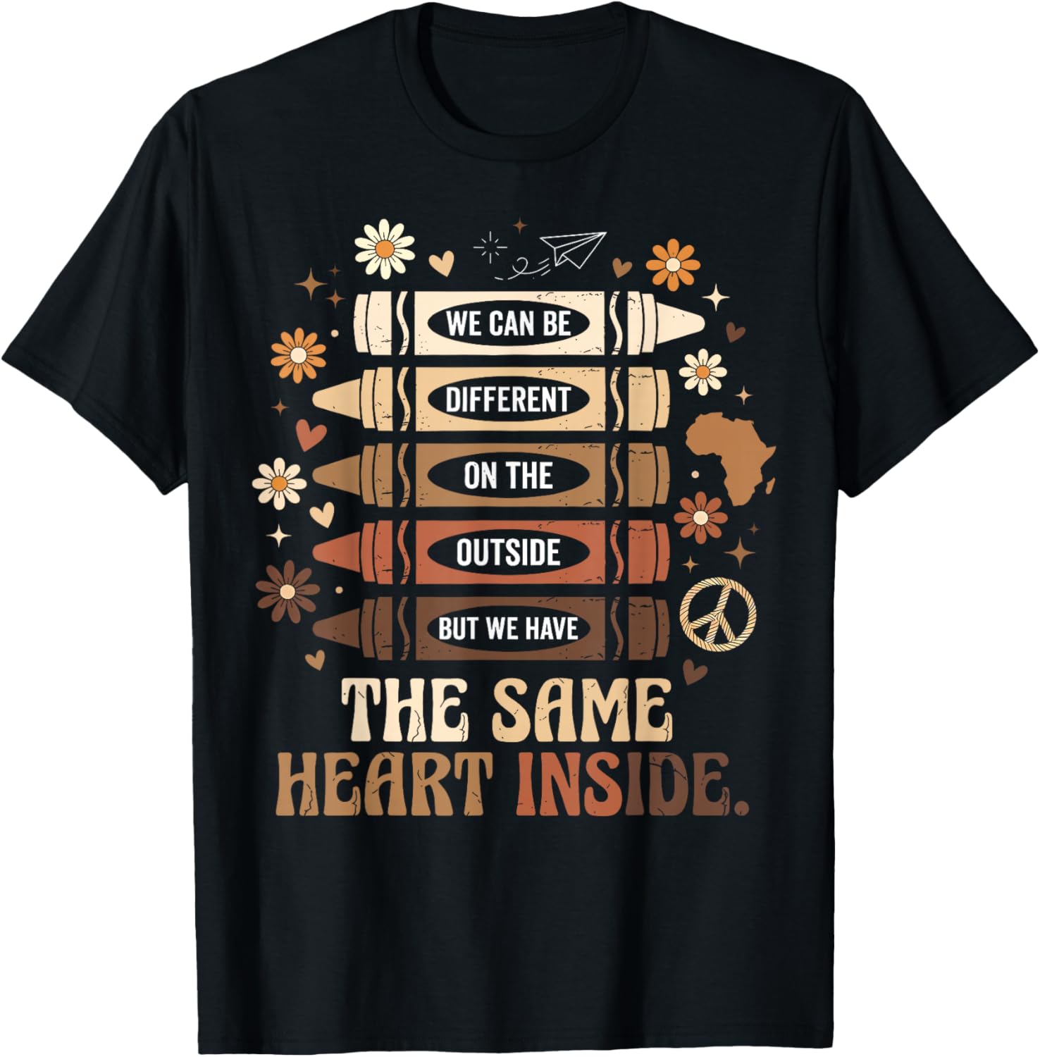 Black History Month We Have Same Heart Inside Teacher Kids T-Shirt - T-Shirt | Black