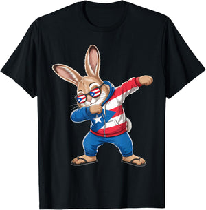 Puerto Rico Flag Rabbit Puerto Rican Bunny T-Shirt - T-Shirt | Black