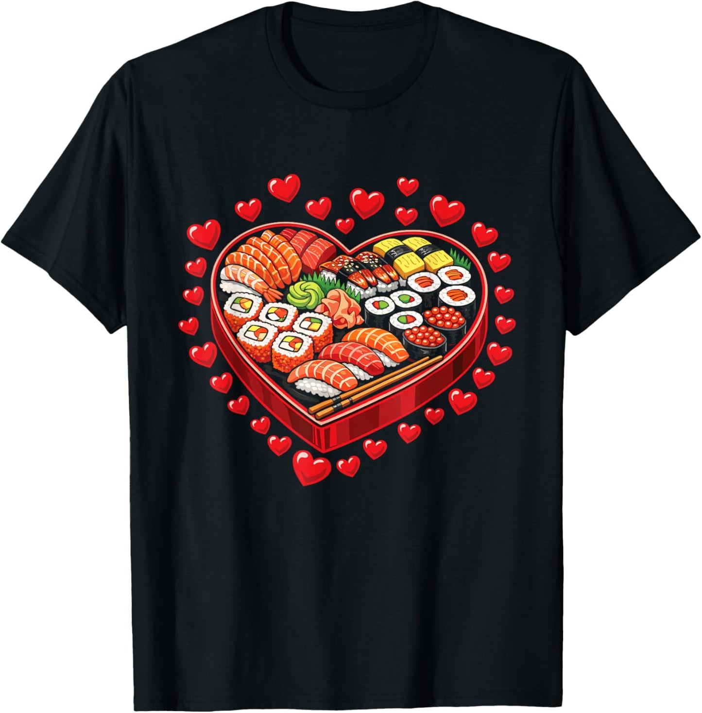 Sushi Valentine Valentines Day for Sushi Lover T-Shirt - T-Shirt | Black