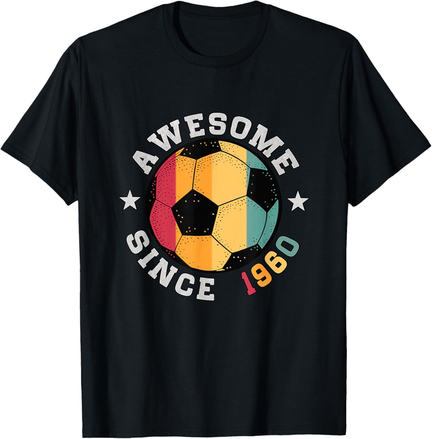 Birthday Soccer Player 66 Year Old Awesome Since 1960 Soccer T-Shirt - T-Shirt | Black