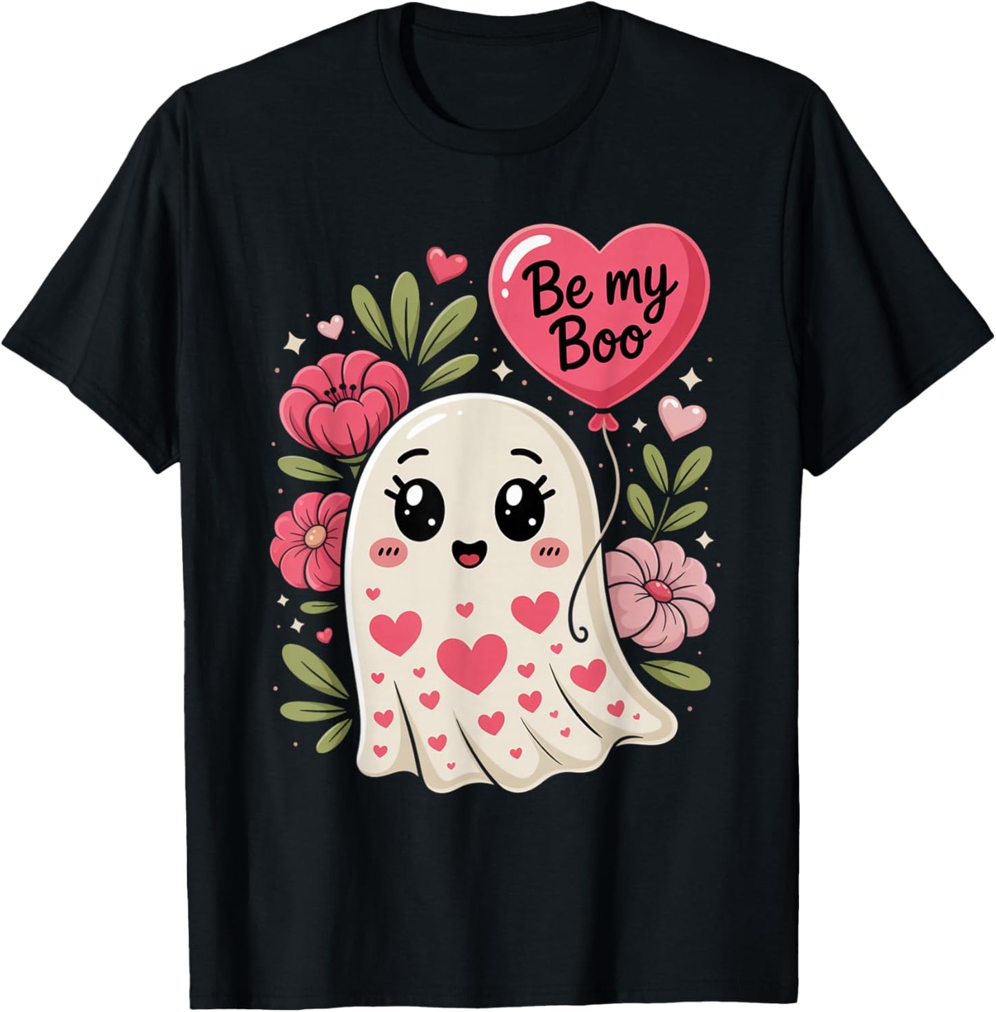 Be My Boo Cute Ghost Valentine´s Day Love T-Shirt - T-Shirt | Black