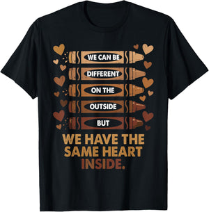 Black History Month We Have Same Heart Inside Teacher Kids T-Shirt - T-Shirt | Black
