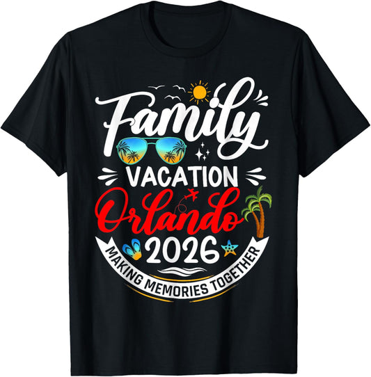 Family Vacation Orlando 2026 Beach Summer Vacation 2026 T-Shirt - T-Shirt | Black