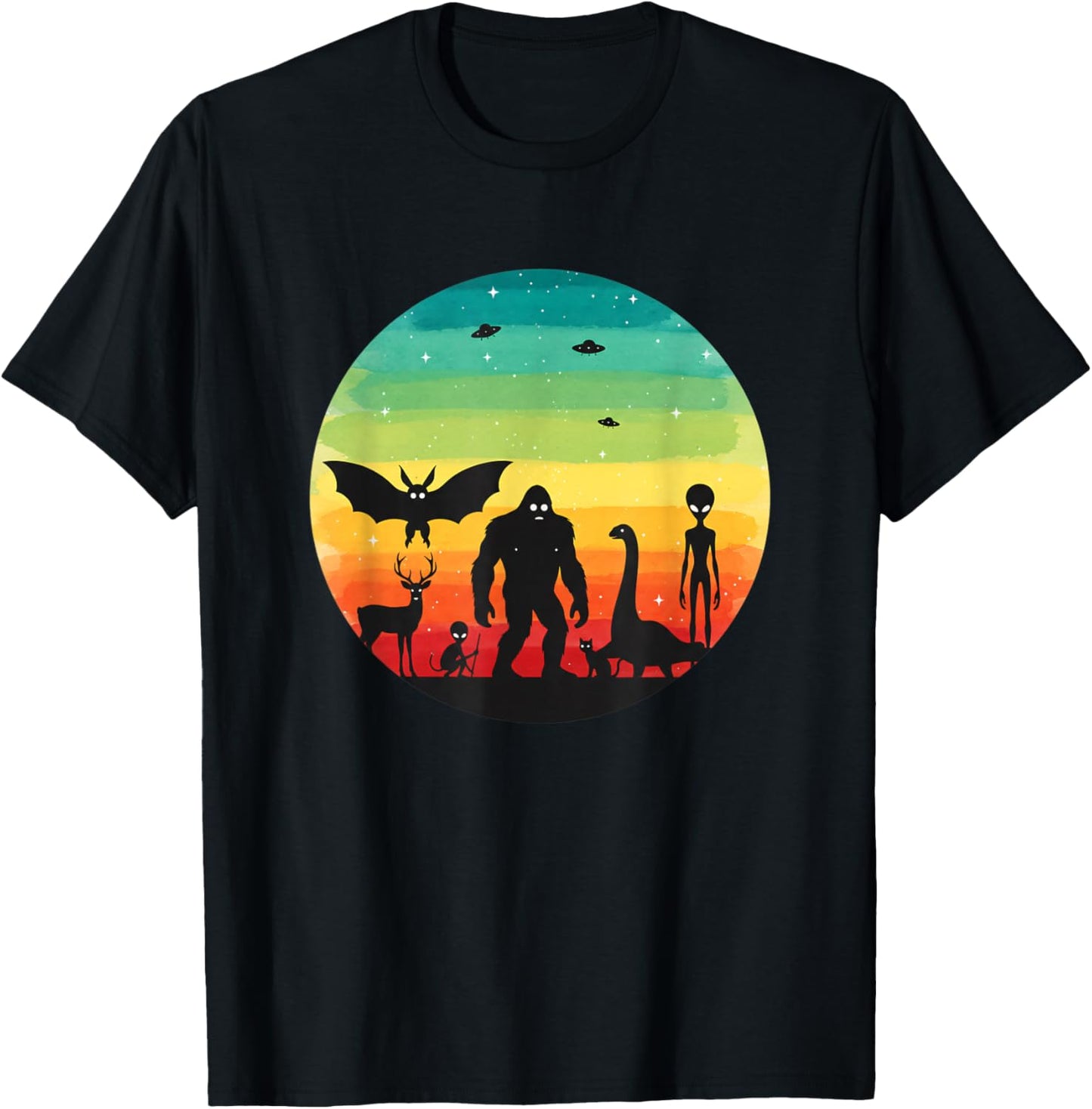 Cryptid Squad Bat Alien Nessie Birthday Kids T-Shirt - T-Shirt | Black