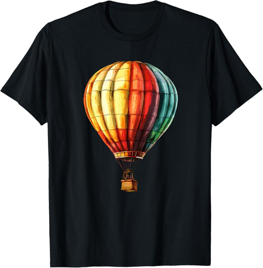 Rainbow Hot Air Balloon Adventure Flight T-Shirt - T-Shirt | Black