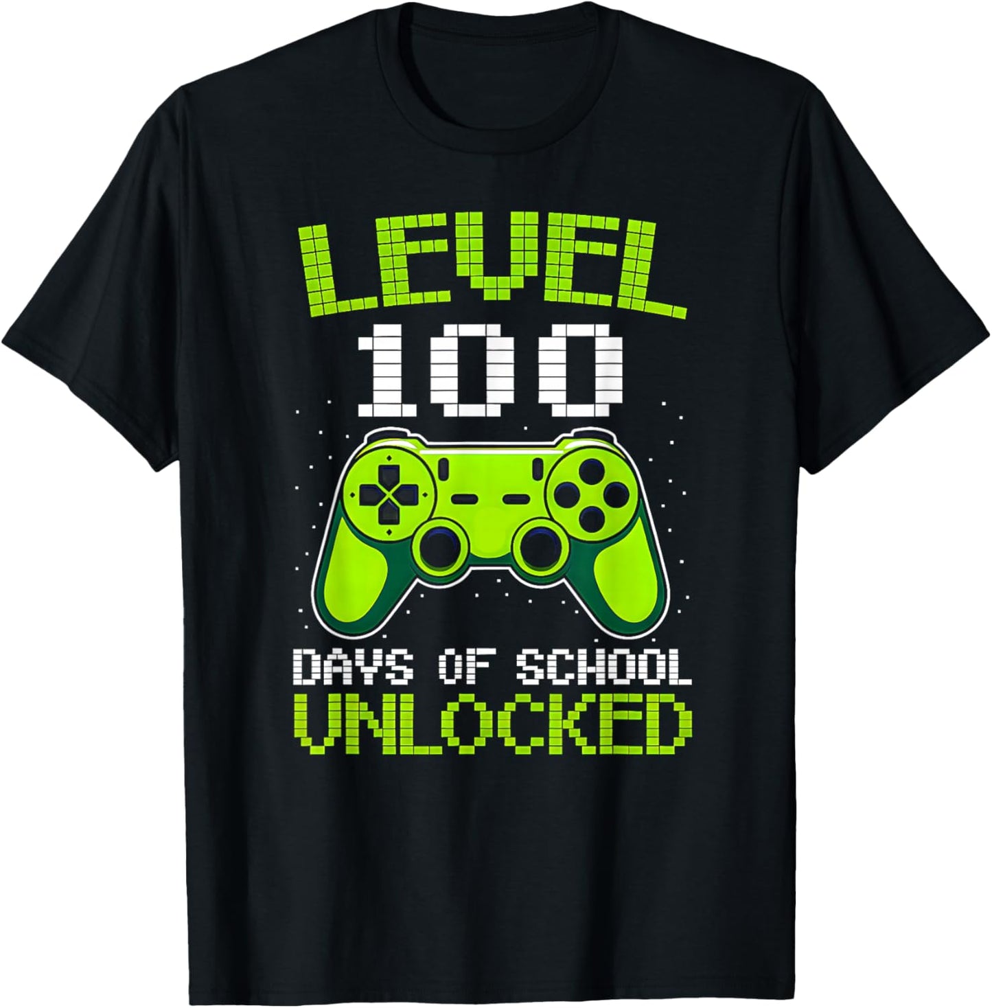 Level 100 Days of School Unlocked Video Gamer Boys 100th Day T-Shirt - T-Shirt | Black