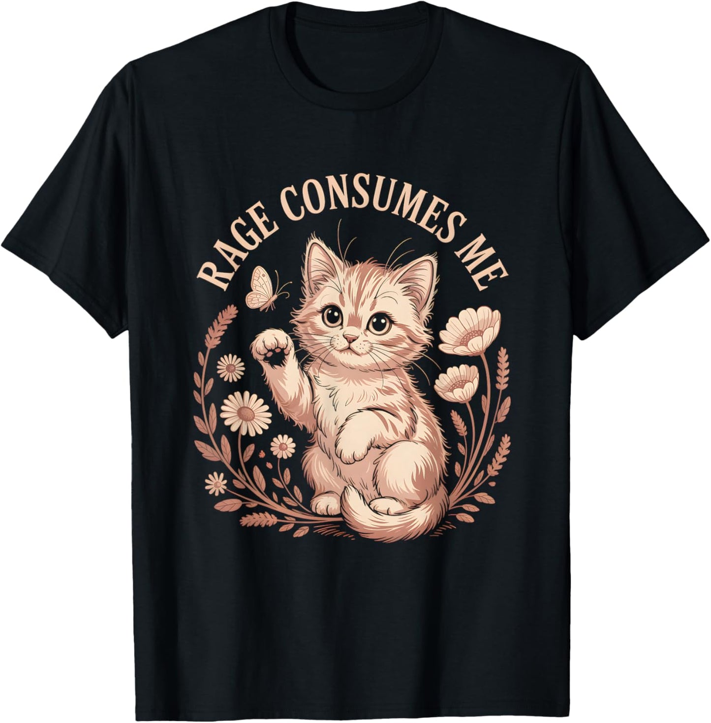 Cute Kitten Meme Rage Consumes Me Shirt T-Shirt - T-Shirt | Black