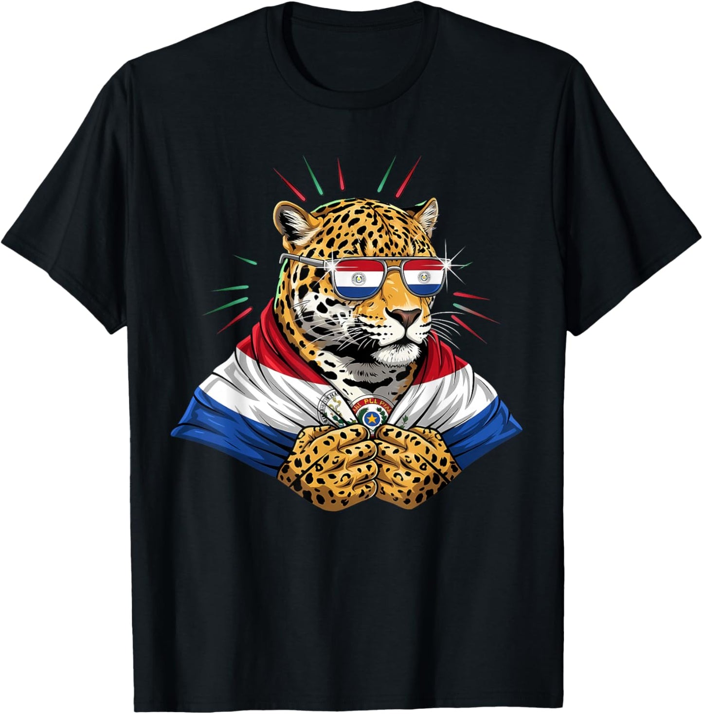 Paraguay Roots Leopard Paraguayan Flag T-Shirt - T-Shirt | Black
