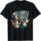 Three Opposum Moon 67 Possum Howling Six Seven Weird Meme T-Shirt - T-Shirt | Black