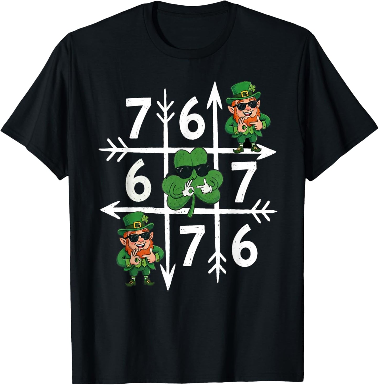 Funny 6 7 St. Patricks Day Six Seven Meme T-Shirt - T-Shirt | Black