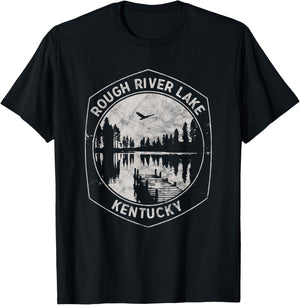 Vintage Rough River Lake Kentucky Outdoors Vacation T-Shirt - T-Shirt | Black