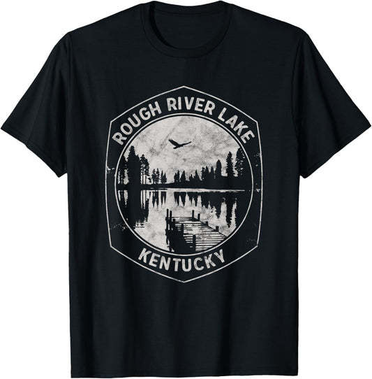 Vintage Rough River Lake Kentucky Outdoors Vacation T-Shirt - T-Shirt | Black