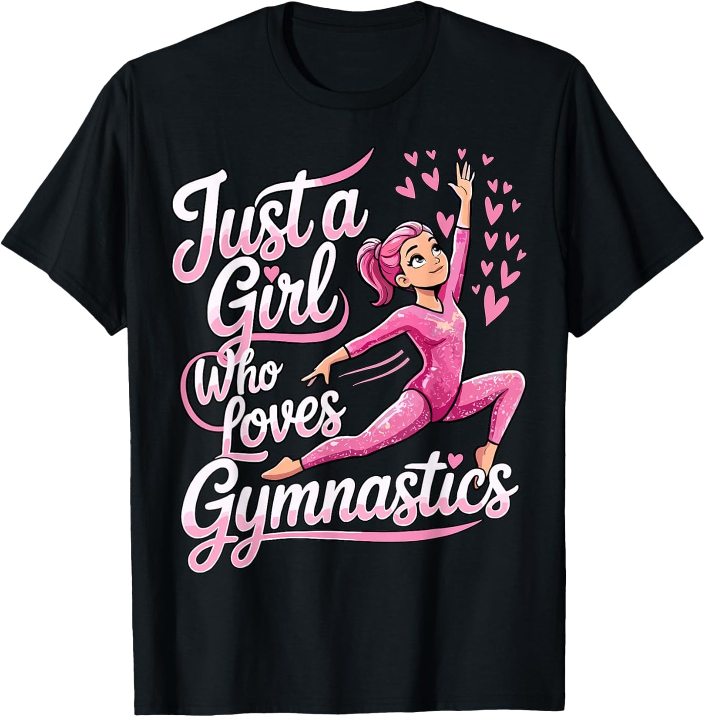 Gymnast Just a Girl Who Loves Gymnastics T-Shirt - T-Shirt | Black
