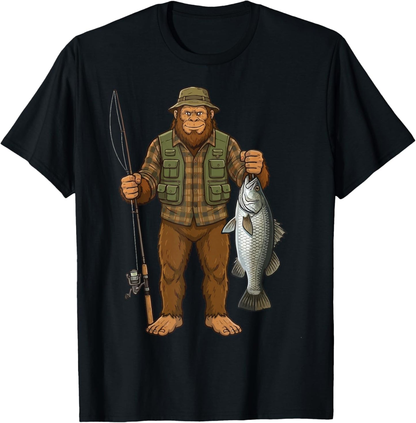 Barramundi Bigfoot Fisher T-Shirt - T-Shirt | Black