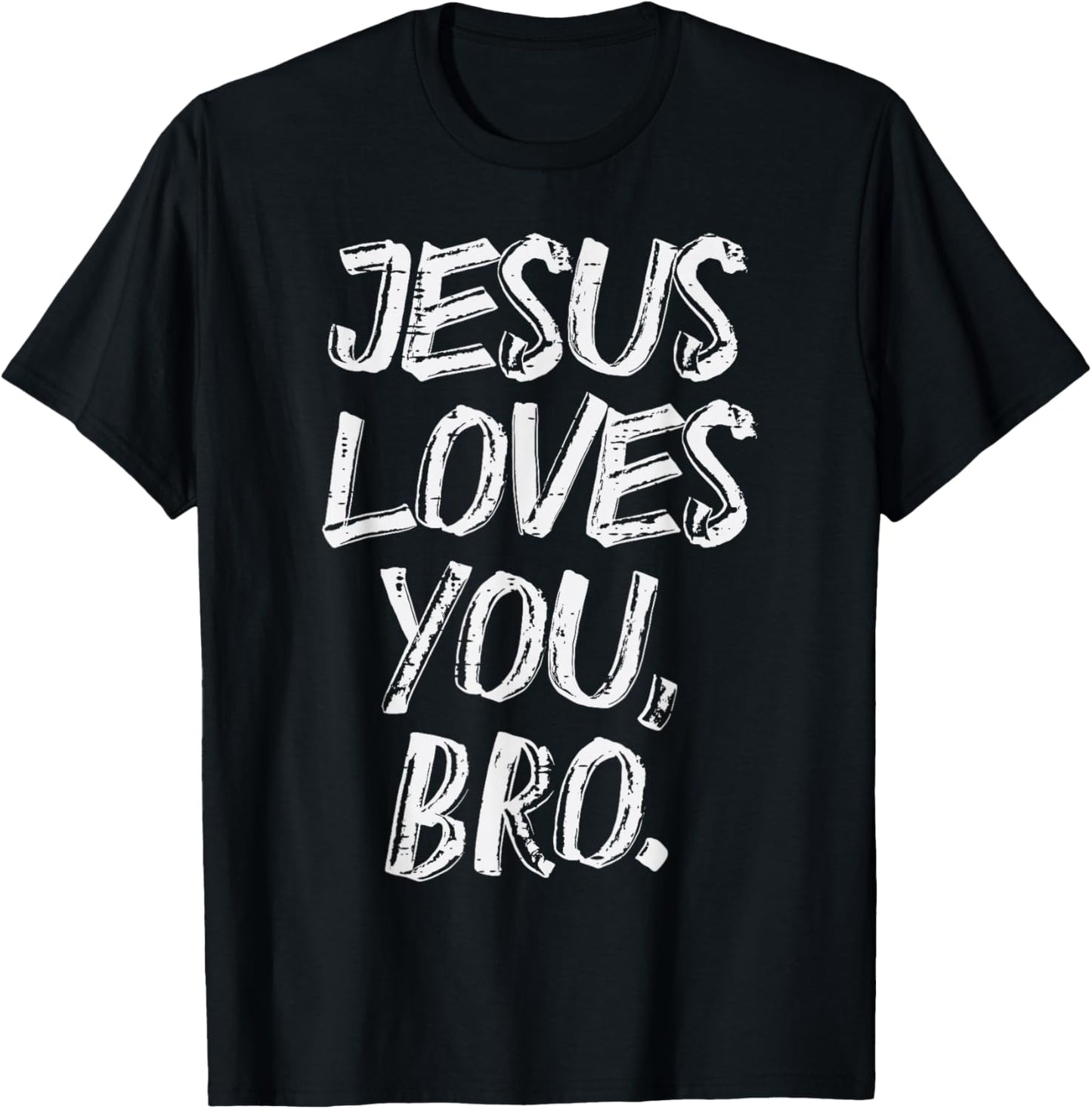 Jesus Loves Bro Religious God Jesus Christian Kids Men T-Shirt - T-Shirt | Black