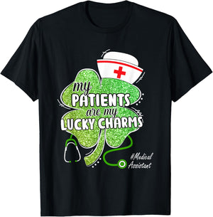 St Patrick's Day Patients are Lucky Charms Medical Assistant T-Shirt - T-Shirt | Black