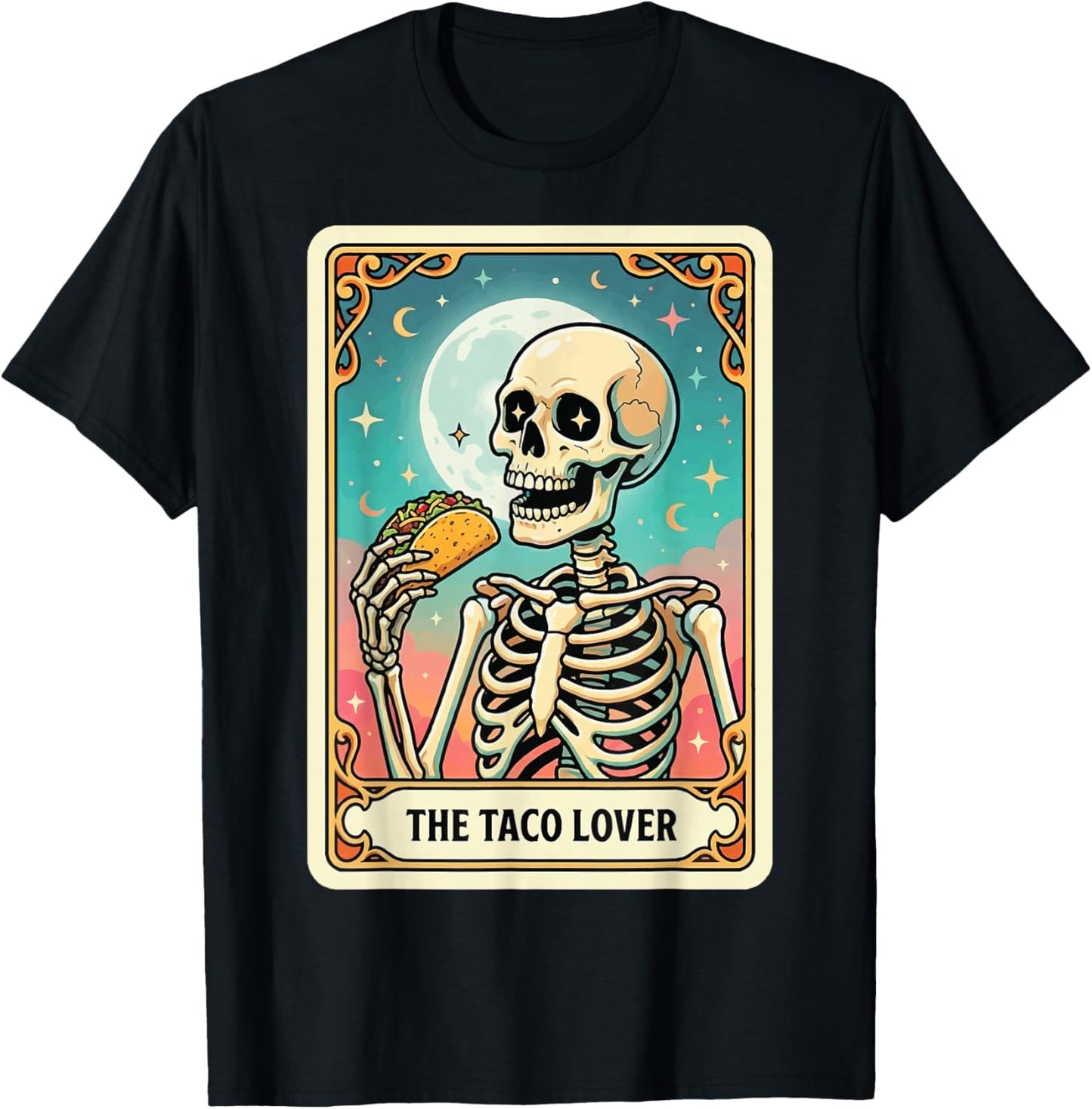 The Taco Lover Tarot Card T-Shirt - T-Shirt | Black