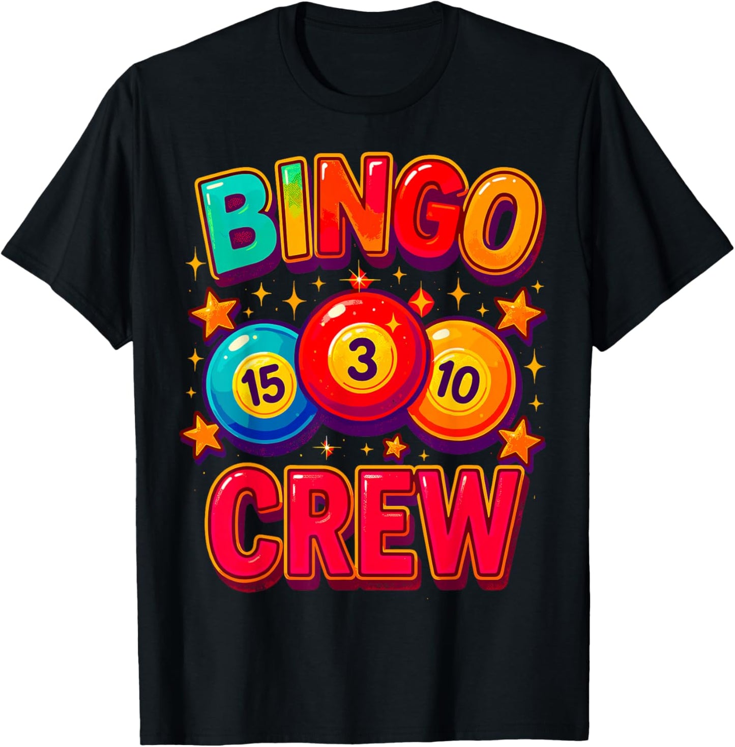 Bingo Crew Funny Retro Game Night T-Shirt - T-Shirt | Black