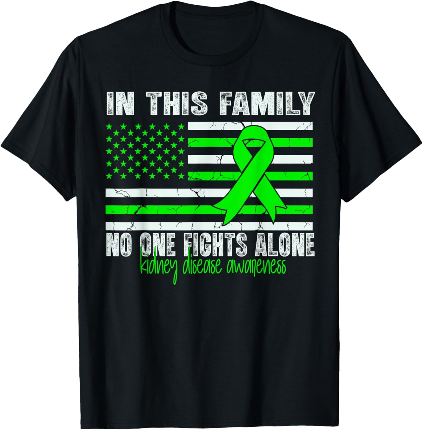 Kidney Disease Awareness Support Flag us Kidney Disease T-Shirt - T-Shirt | Black