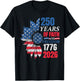 4th of July American Flag Vintage 250 Years 1776 2026 USA T-Shirt - T-Shirt | Black