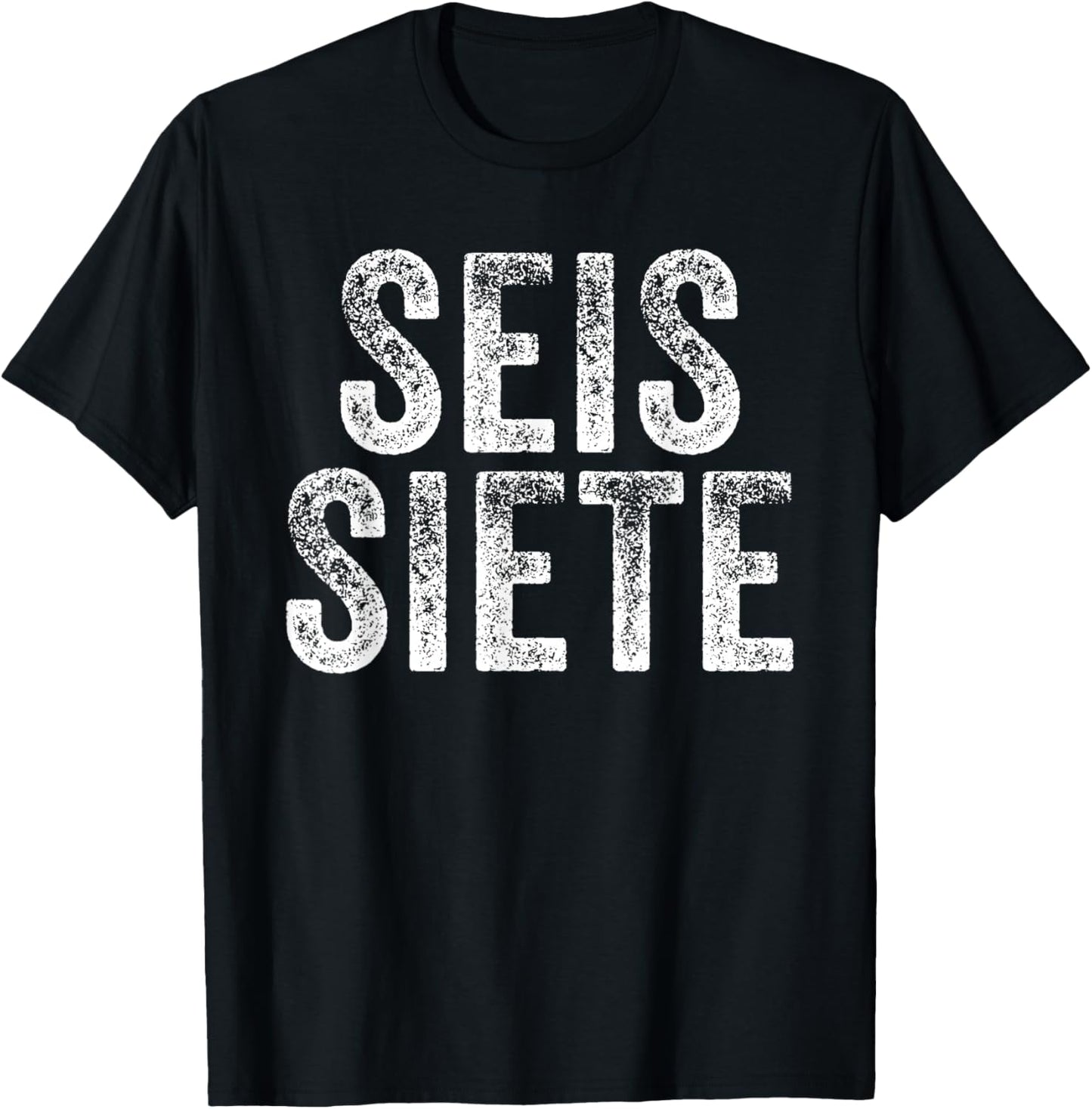 67 Six Seven SEIS Siete Spanish Brainrot Christmas Meme T-Shirt - T-Shirt | Black