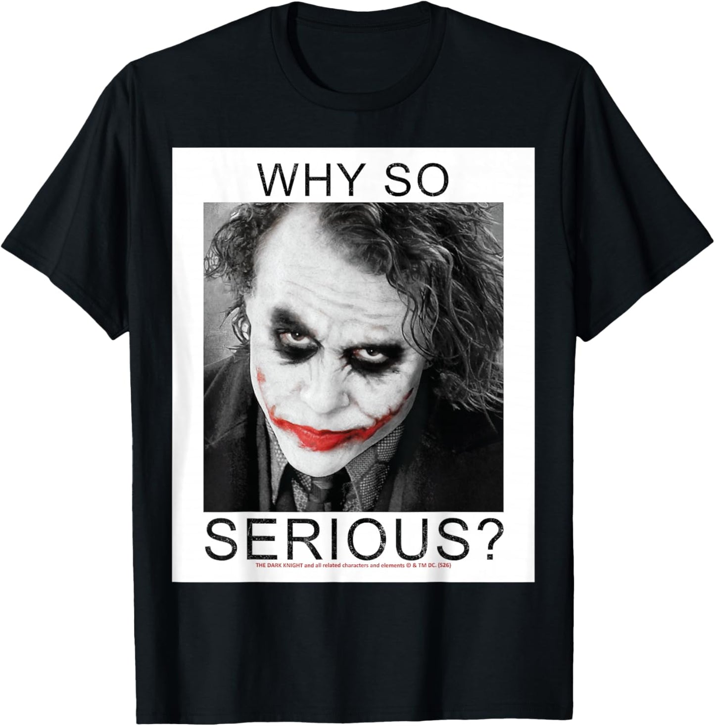 Dark Knight Why So Serious Joker Face Art T-Shirt - T-Shirt | Black