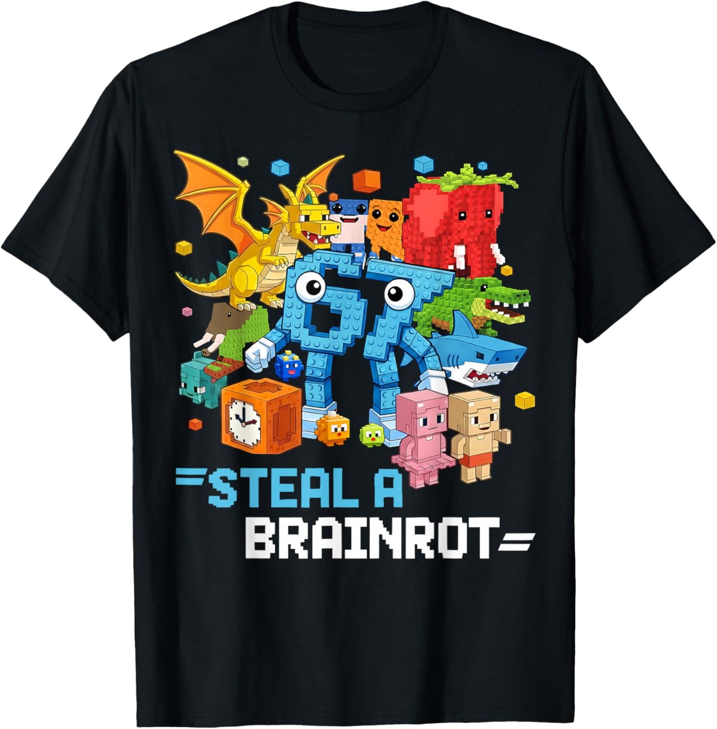 Meme 6 7 Six Seven Bruh 67 Steal A Brainrot Gift Boy Kid T-Shirt - T-Shirt | Black