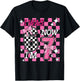 Pink Checkered I was 6 Now I'm 7 Funny 67 Birthday Girl Bows T-Shirt - T-Shirt | Black
